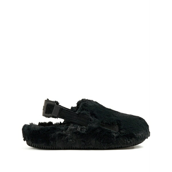 ナイキ レディース サンダル シューズ Calm se slingback faux-fur sandals Black｜asty