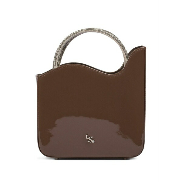 ル シラ レディース トートバッグ バッグ Small ivy crystal-embellished wave tote bag Brown
