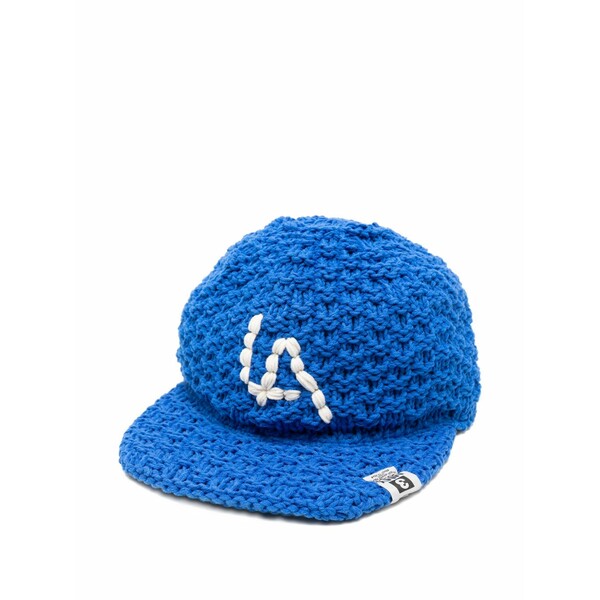 ミハラヤスヒロ メンズ 鳥打ち帽 付属物 Knitted baseball cap Blue