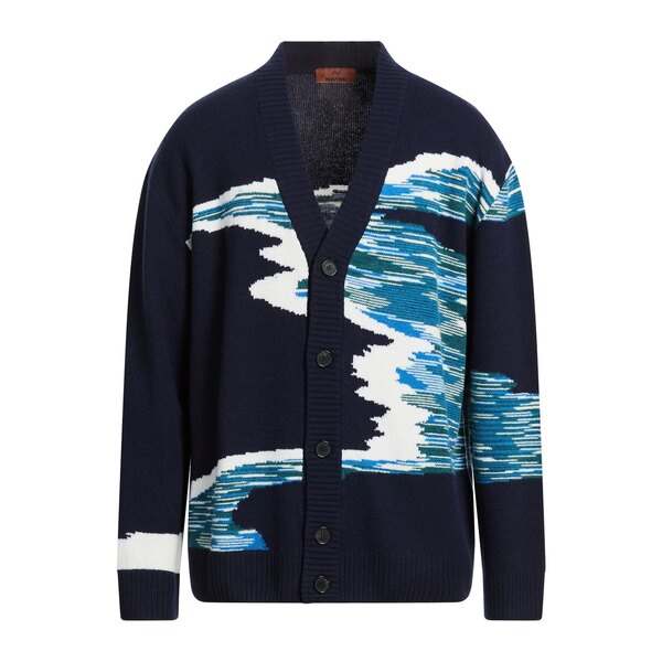 【貨物輸送無料】 ミッソーニ メンズ ジレー アウター Cardigans Blue