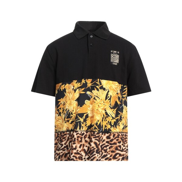 【送料無料】 ロベルトカヴァリ メンズ Tシャツ トップス Polo shirts Black｜asty