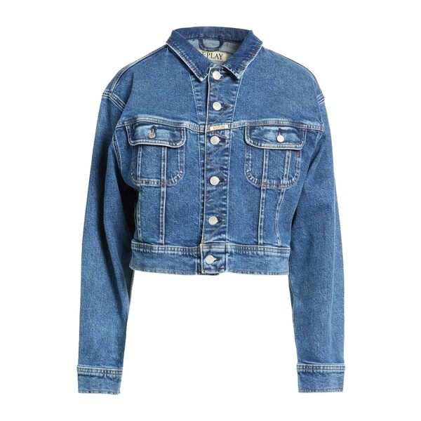 【貨物輸送無料】 リプレー レディース 上衣＆上衣 アウター Denim outerwear Blue コート・ジャケット-レディースファッション
