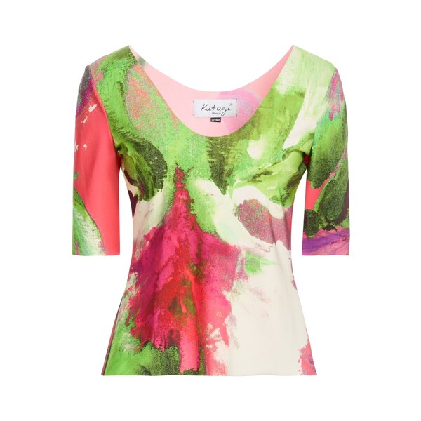 【送料無料】 キタジ レディース Tシャツ トップス Tops Orange｜asty