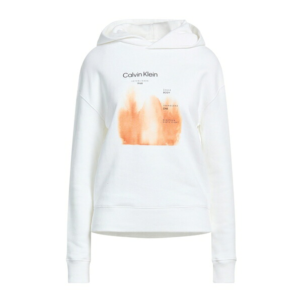 【貨物輸送無料】 カルバンクライン レディース パーカー・スウェットシャツ アウター Sweatshirts White