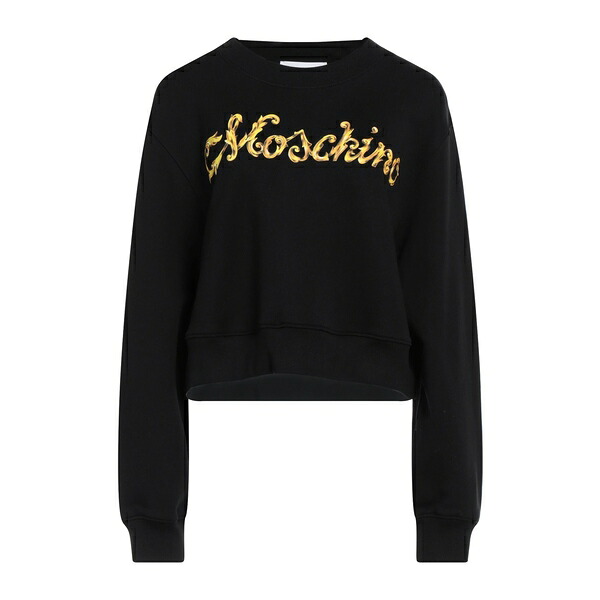 【貨物輸送無料】 モスキーノ レディース パーカー・スウェットシャツ アウター Sweatshirts Black