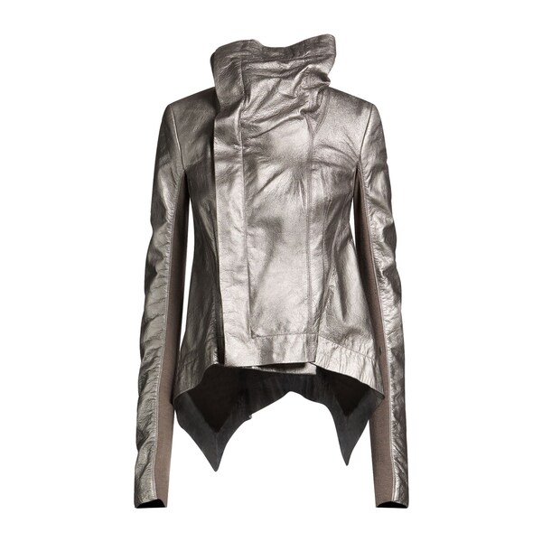 【貨物輸送無料】 リックオウエンス レディース 上衣＆上衣 アウター Jackets Silver コート・ジャケット-レディースファッション