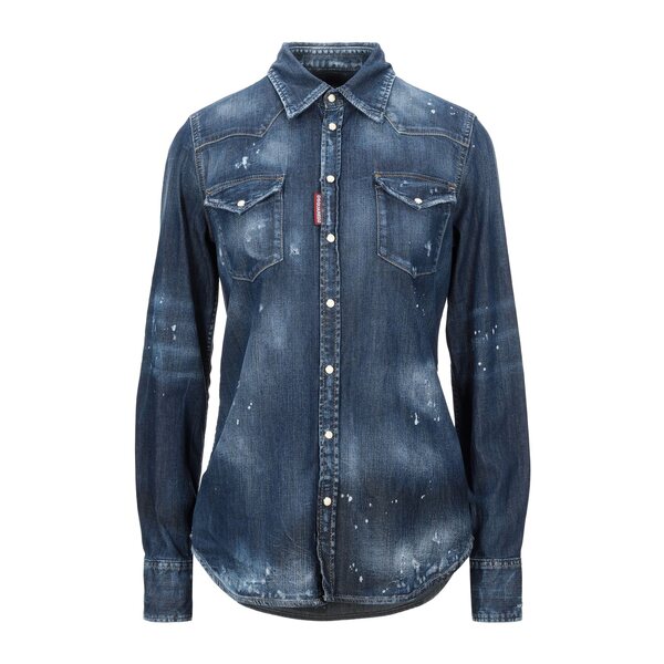【送料無料】 ディースクエアード レディース シャツ トップス Denim shirts Blue|asty
