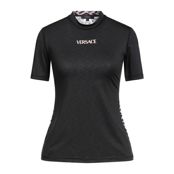 【貨物輸送無料】 ヴェルサーチ レディース プルオーバー トップス T-shirts Black