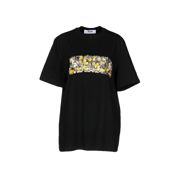 【貨物輸送無料】 エムエスジイエム レディース プルオーバー トップス T-shirts Black