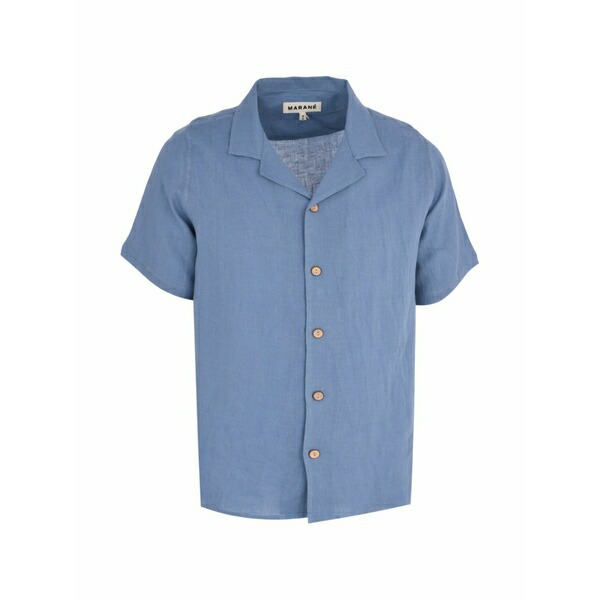 マランダ メンズ プルオーバー トップス El gringo camp collar shirt Blue