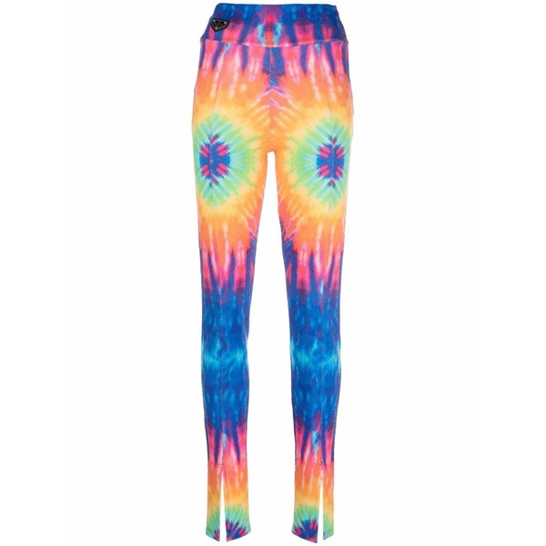 フィリッププレイン レディース カジュアルパンツ ボトムス Tie-dye high-rise leggings Blue|asty