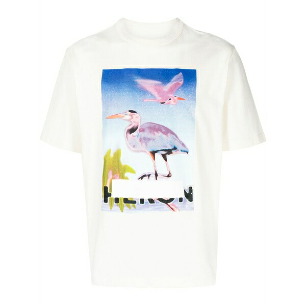 戸呂 プレストン メンズ プルオーバー トップス Censored heron cotton t-shirt Neutrals