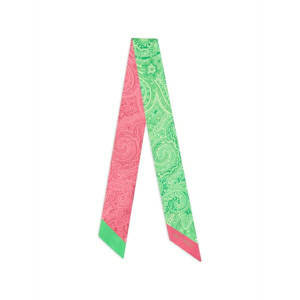 エトロ レディース えり巻き・袈裟・えり巻き 付属品 Paisley-print silk scarf Pink