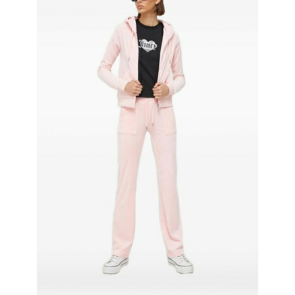 ジューシークチュール レディース パーカー・スウェットシャツ アウター Embroidered-logo hoodie Pink