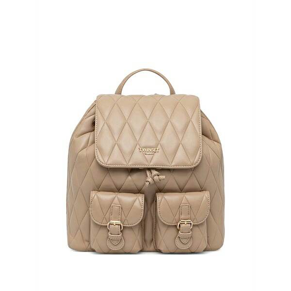 ツイン書き割り レディース うしろ側容器に並べる・背嚢 御徒面子 Quilted leather backpack Neutrals