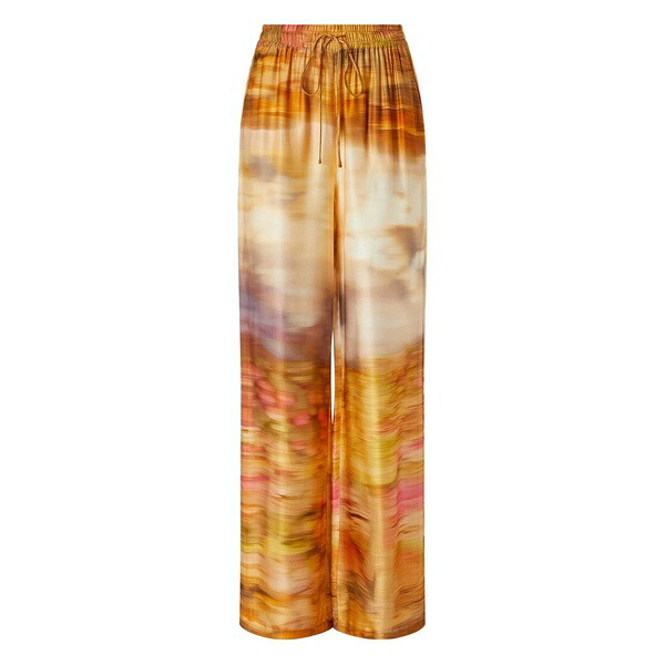 ピンコ レディース 心地好いズボン下 ボトムス Abstract-print drawstring trousers Yellow