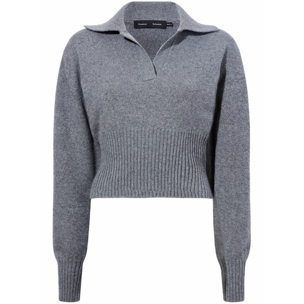 プロエンザショラー レディース 編み物\u0026スウェーター アウター Jeanne split-neck ribbed-knit jumper Grey