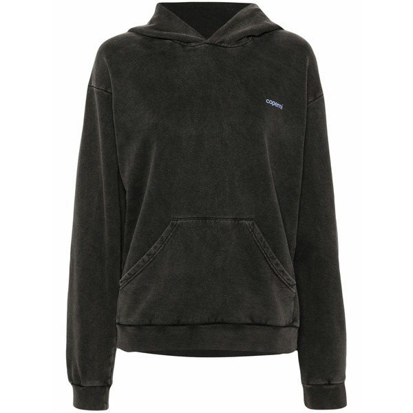 コペルニ レディース パーカー・スウェットシャツ アウター Washed horn hoodie Black