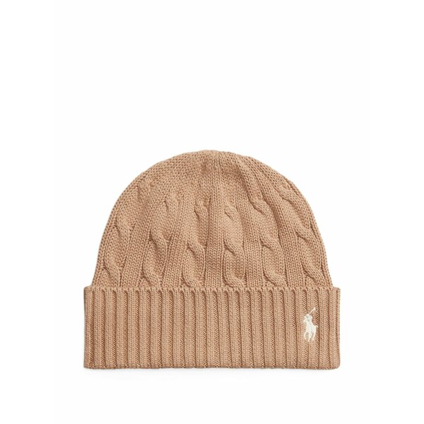 ラルフローレン レディース かぶり笠 付属品 Cable-knit ribbed beanie hat Neutrals
