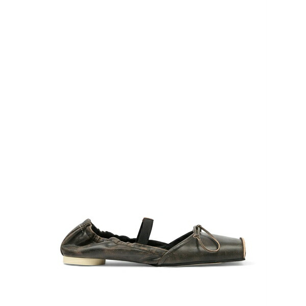 マルタンマルジェラ レディース サンダル シューズ Square toe bow ballerina shoes Black|asty