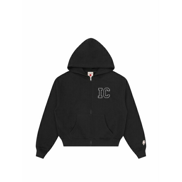 クリーム レディース パーカー・スウェットシャツ アウター Hooded embellished sweater Black