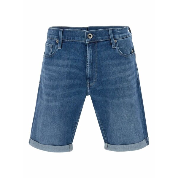 ジースター メンズ カジュアルパンツ ボトムス Rolled-hem denim shorts Blue｜asty