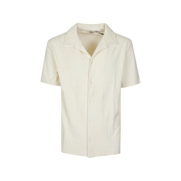 アルテア メンズ プルオーバー トップス Towelling camp-collar shirt Neutrals メンズファッション-カジュアルシャツ