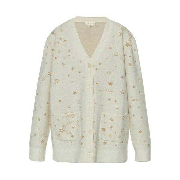 ラブスハックファンシー レディース ジレー アウター Star-embellished patch-pocket cardigan Neutrals