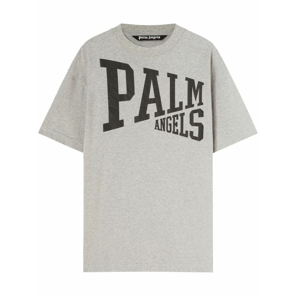 パーム・エンジェルス メンズ Tシャツ トップス Logo-print crew-neck t-shirt Grey｜asty