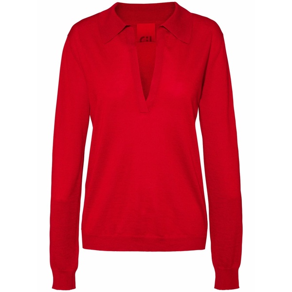 カシミヤ はたご屋 優しいこと レディース 編み物\u0026ティーシャツ アウター Lane jumper Red