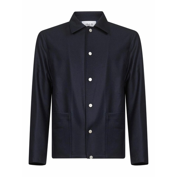 ディーフォーポイントゼロ メンズ ジャケット＆ブルゾン アウター Snap-button wool jacket Blue｜asty
