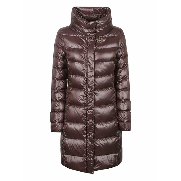 フェイ レディース 厚地の外套 アウター High-neck quilted coat Brown