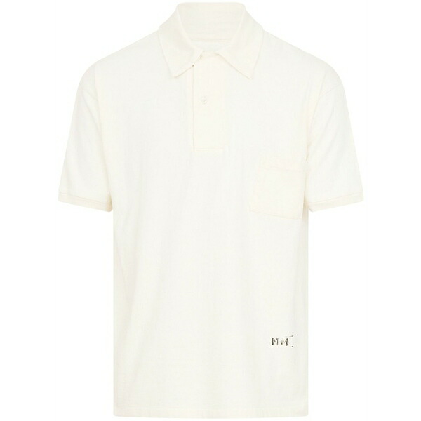 マルタンマルジェラ メンズ ポロシャツ トップス Logo-print polo shirt White｜asty