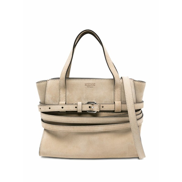 モスキーノ レディース トートバッグ バッグ Small tie me belted tote bag Neutrals