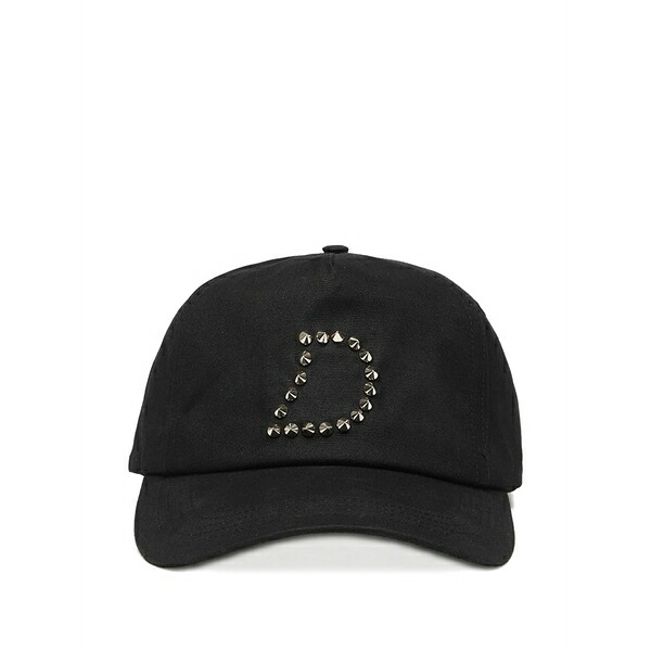 ダイム メンズ かぶり笠 付属品 Stud-embellished waxed cap Black