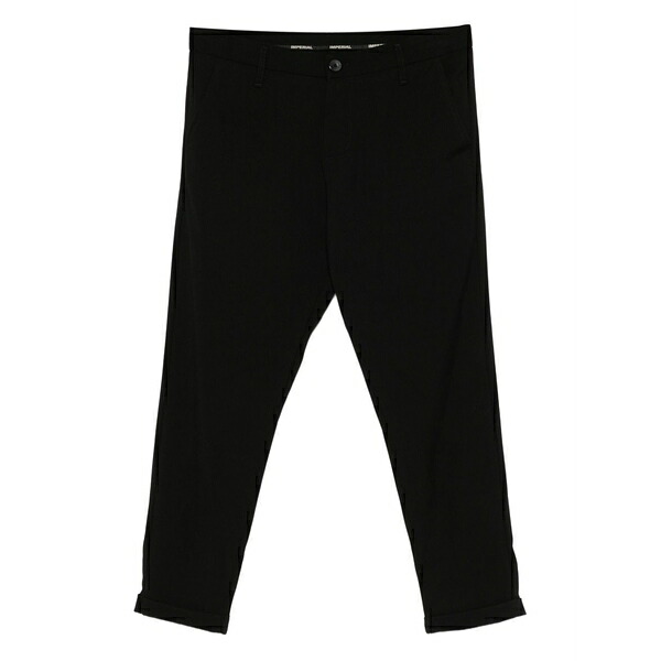 インペリアル メンズ カジュアルパンツ ボトムス Cuffed cotton trousers Black｜asty