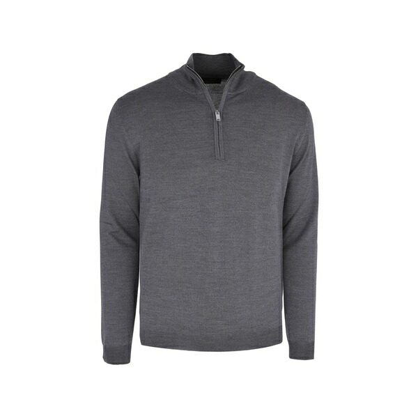 投げること御召しもの メンズ 編み物\u0026ティーシャツ アウター Turtle-neck half-zip sweater Grey