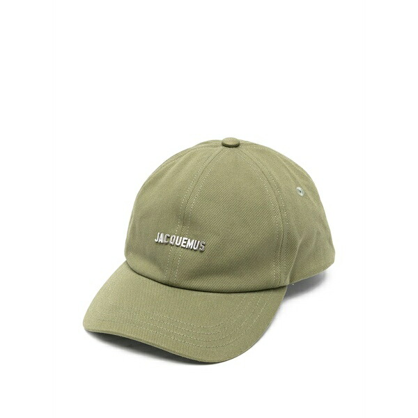 ジャクエムス メンズ かぶり笠 付属品 Logo-detail cotton baseball cap Green