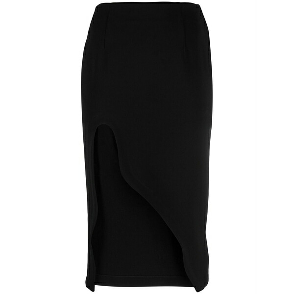 象牙色 レディース スコート ボトムス Asymmetric MIDI skirt Black