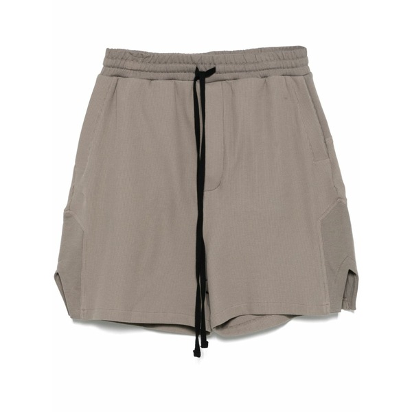 トム・Cr メンズ 心地好いズボン下 ボトムス Waffle-effect track shorts Grey