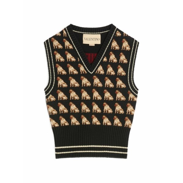 ヴァレンティノ ガラヴァーニ レディース 編み物\u0026スウェーター アウター  petit charles jacquard vest Black