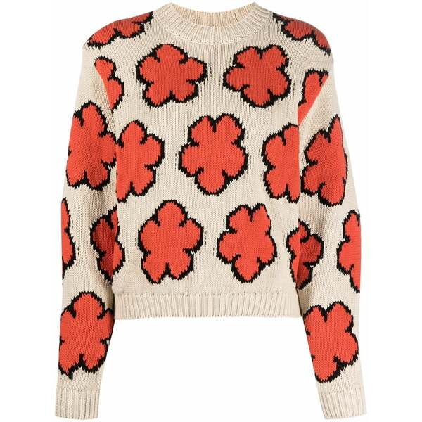 ケンゾー レディース 編み物\u0026スウェーター アウター Boke flower intarsia-knit jumper Neutrals
