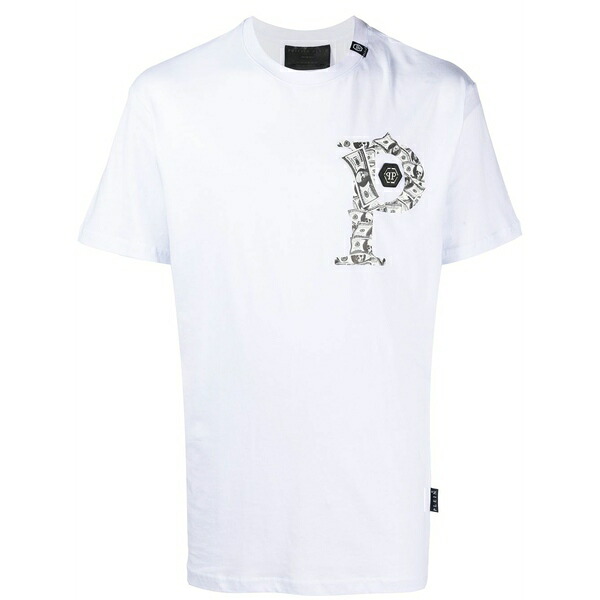 フィリップ飾り気の無い メンズ プルオーバー トップス Logo print t-shirt White