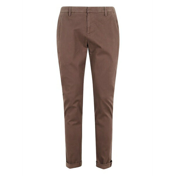 ドンダップ メンズ カジュアルパンツ ボトムス Cuffed-hem chinos Brown｜asty