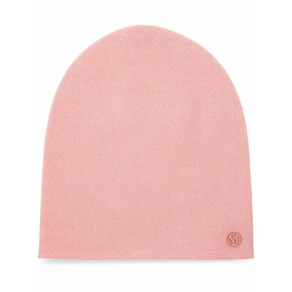 メゾンミッシェル レディース 帽子 アクセサリー Loli logo-plaque cashmere beanie Pink|asty
