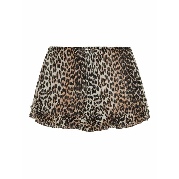 ガニー レディース カジュアルパンツ ボトムス Leopard-print ruffled shorts Neutrals