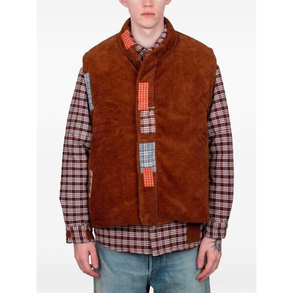 ストーリーエムエフジー メンズ ジャケット&ブルゾン アウター Sahab cord patchwork gilet Brown|asty