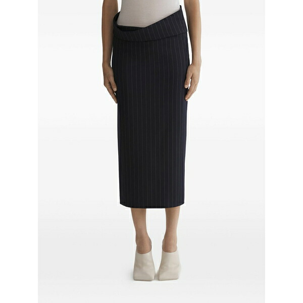 マグラー レディース スコート ボトムス Pinstriped split skirt Black