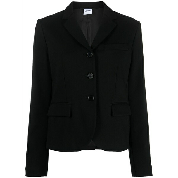 アスペジ レディース ジャケット＆ブルゾン アウター Cropped three-button blazer Black｜asty 106,590円