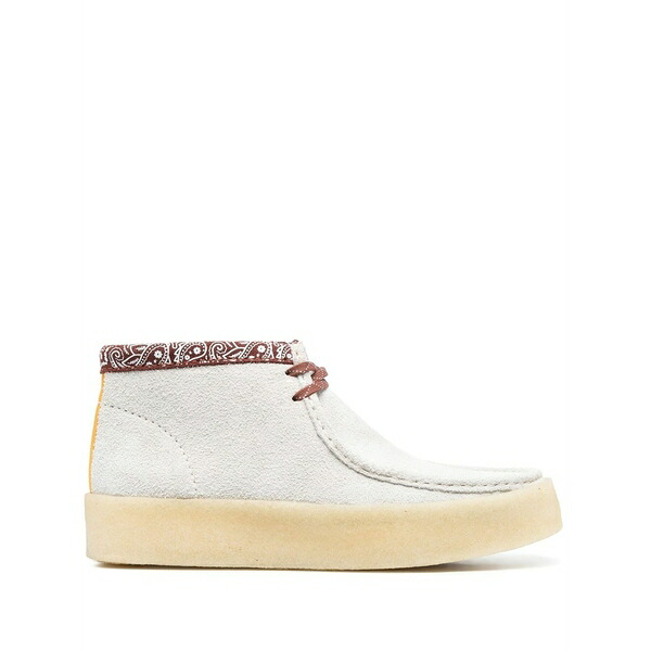 クラークス メンズ ブーツ シューズ Paisley-print desert boots White